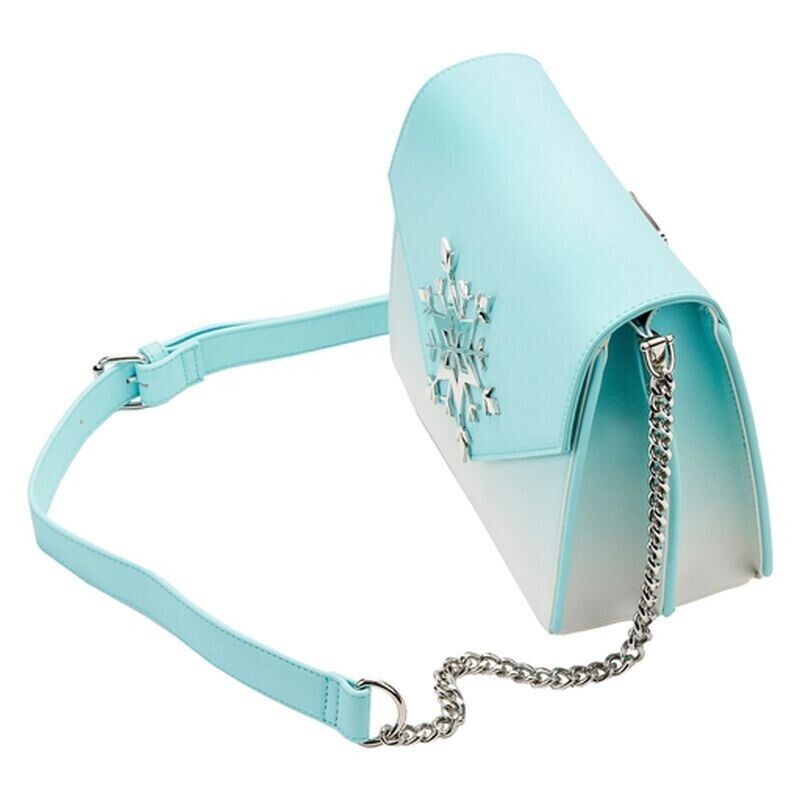 Loungefly Disney Frozen Elsa Snowflake Glitter Crossbody Bag Purse Exclusive NWT