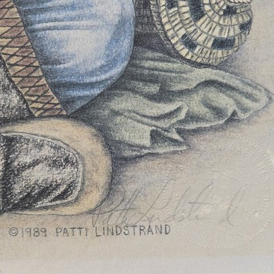 Patti Lindstrand Quality Time Art Print Framed Matted Embossed Seal Signed 1989