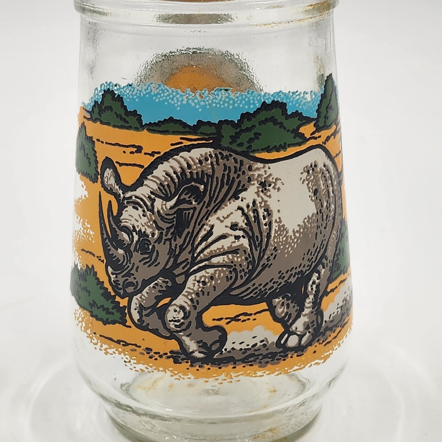Endangered Species Collection #2 Rhino #6 Whale Welch's Jelly Jar Glass 4"x2.5"