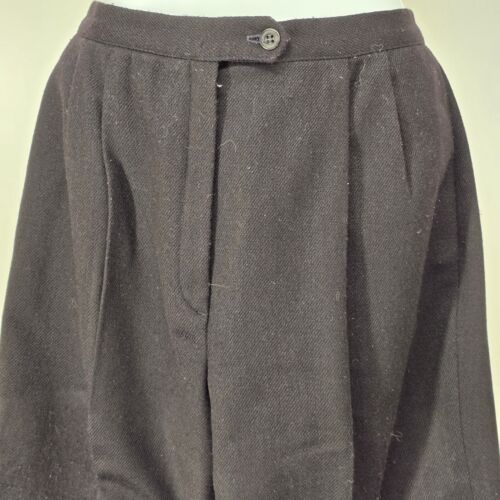 Emotions Black Women’s Slacks Size 8 Zip Front Pleated Wool Blend with Pockets
