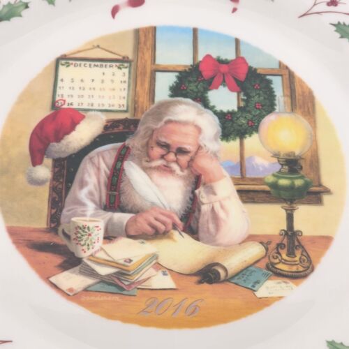 Lenox 2016 Annual Collector Holiday Plate 26th in Series Santa Checking List NIB