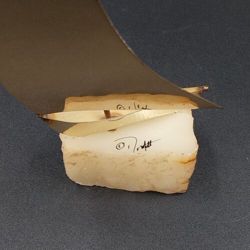 Brass Sailboat Mounted On Onyx Stone Signed John DeMott Single Sail Seagull Vtg