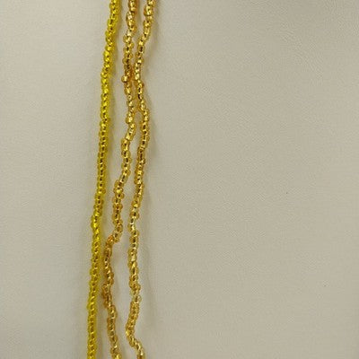 Lot of 3 Yellow Gold Tone Glass and Acrylic Beaded Necklaces Small Round 17"