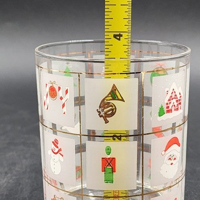 2 Culver Christmas Potpourri Double Old Fashioned Highball Shot Glasses