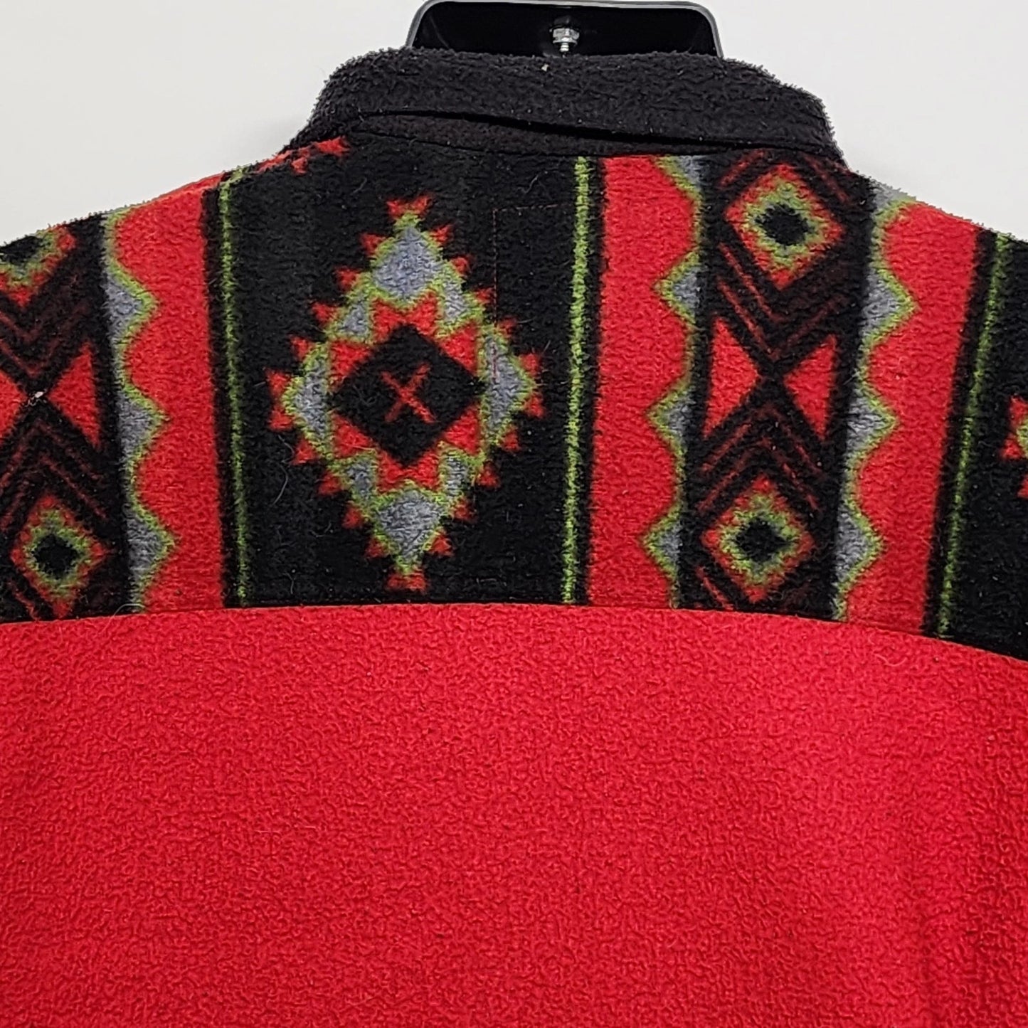 Bugle Boy Southwestern Fleece Shirt Jacket Mens Large Navajo Print Polyester 90s
