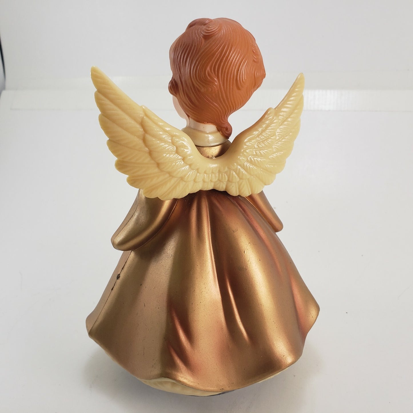 Angel Rotating Music Box 1973 Plays Silent Night Vintage Plastic Hong Kong Works