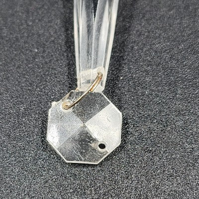6 Rock Icicle Spear Crystal Plastic Chandelier Prisms 2" Ocatagon Accent & Wire