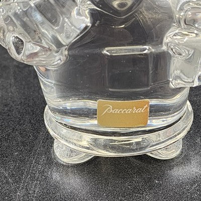 Baccarat France Stunning Clear Glass Crystal Santa Claus with Gift Figurine 4"