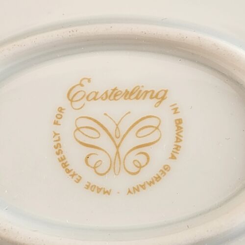 Oval Platter Caprice China Pattern by Easterling 12.5" Floral with Silver Trim