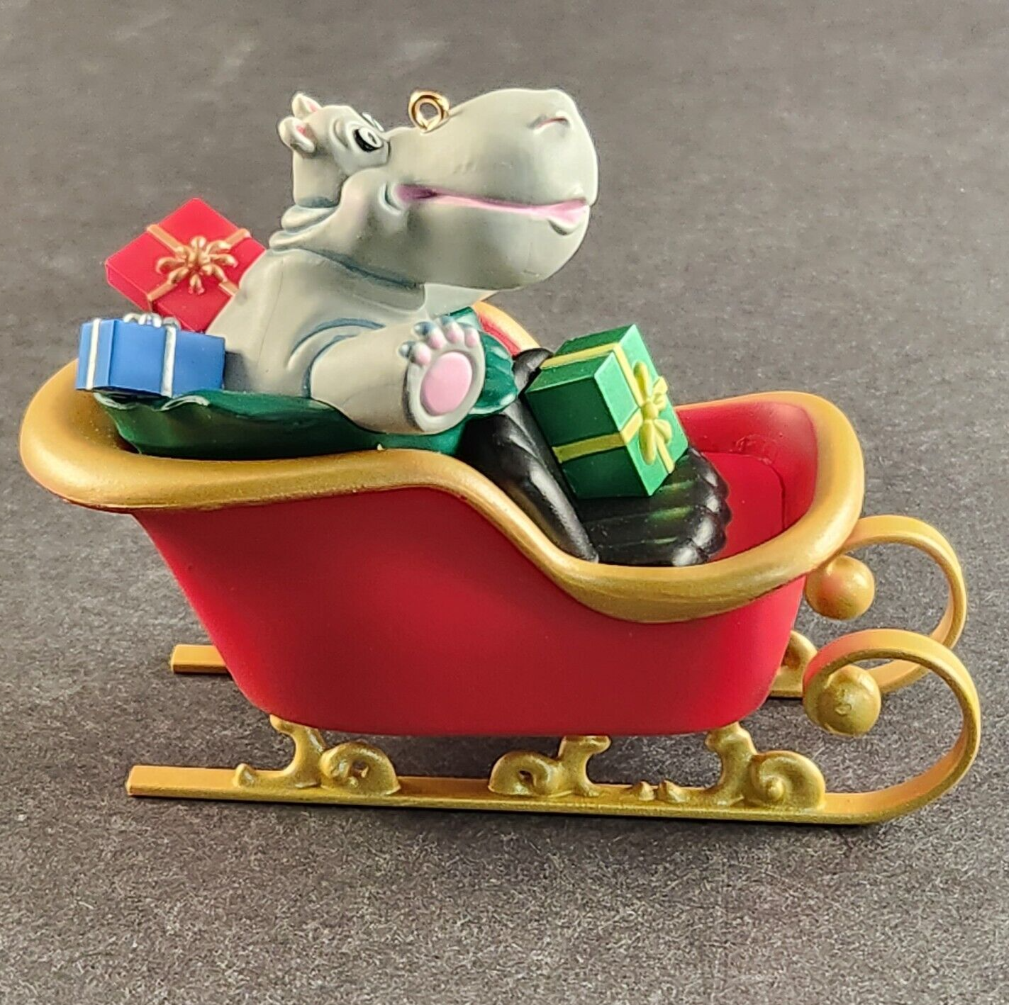 Hallmark Keepsake Singing Ornament I WANT A HIPPOPOTAMUS FOR CHRISTMAS 3" Long