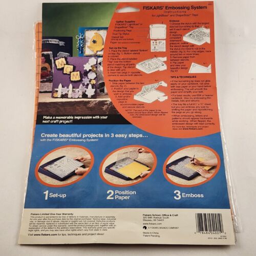 Fiskars Embossing Stencil Set Fun Designs 3 Pk Basic Shapes Borders Celebration