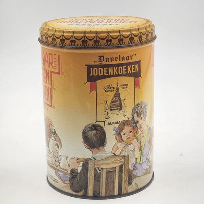 Davelaar Jodenkoeken Dutch Empty Container Metal Tin Jewish Cookies Collectible