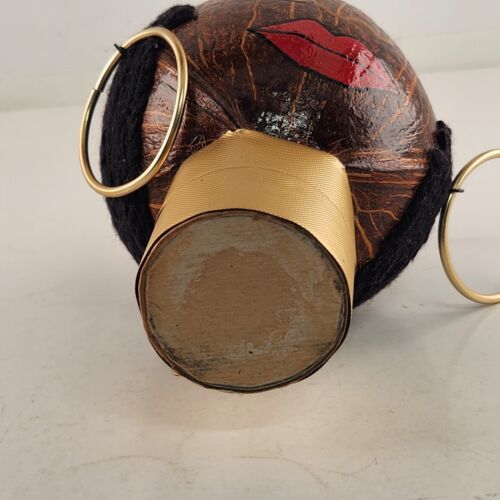 Folk Art Polynesian Coconut Shell Islands Head Painted Vintage 1970s