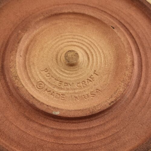 Set 2 Brown Tan and Beige Round Ceramic Trivets by Pottery Craft USA Vintage