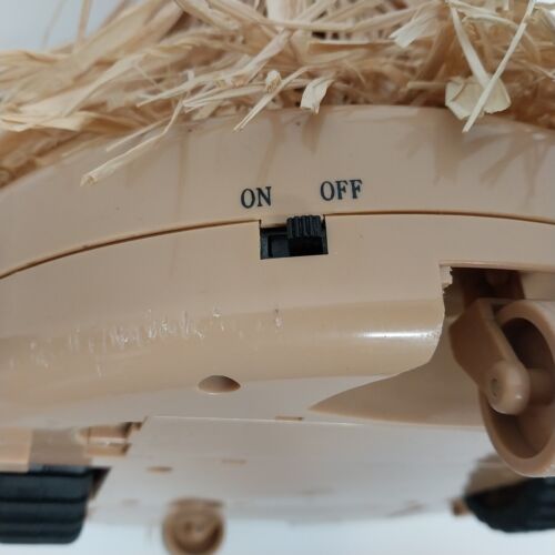 Halloween Witch's Broom Animated Remote Control Straw Broom Wearing Hat Moves