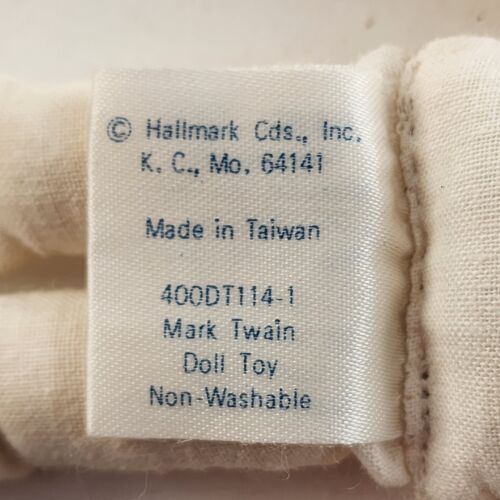 3 Hallmark 1979 Cloth Doll Toys Clara Barton Davey Crockett Mark Twain Vintage