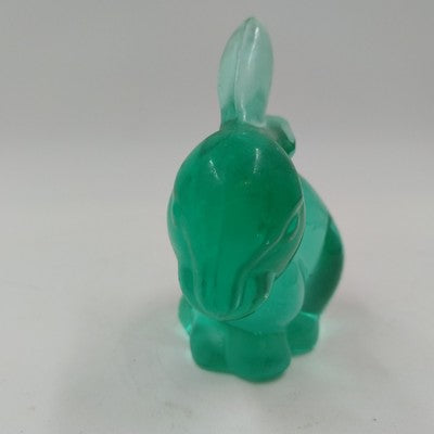 Enesco Art Glass Bunny Rabbit Figurine Paperweight Spring Green Cotton Tail 3.5"