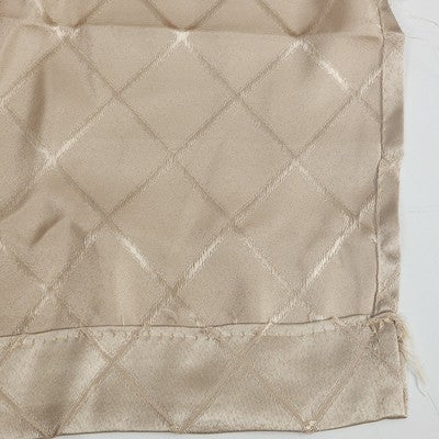 Smooth Light Golden Beige Woven Diamond Pattern Two Rod Curtain Panels 82"x38"
