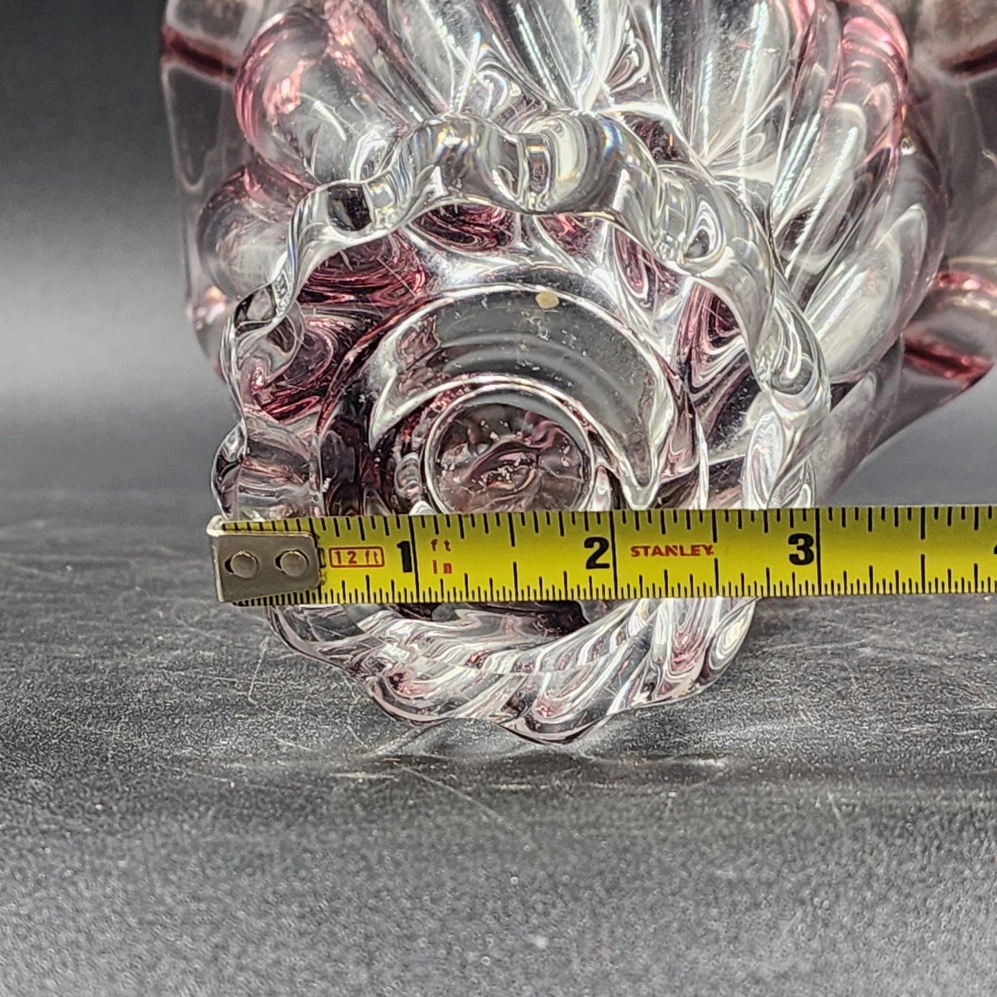 Shannon Crystal Designs of Ireland Hand Blown Glass Amethyst Vase Scalloped 9.5"