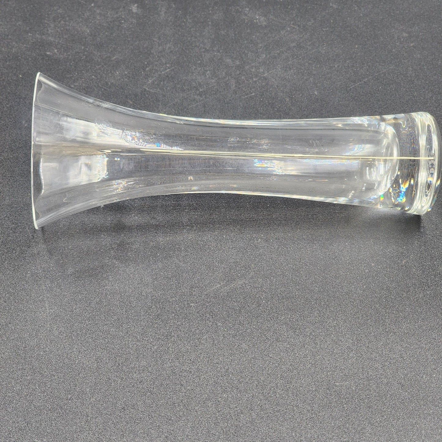 Lenox Optika Crystal Clear Glass Bud Vase Lead Flared Lip Vintage 7.25"
