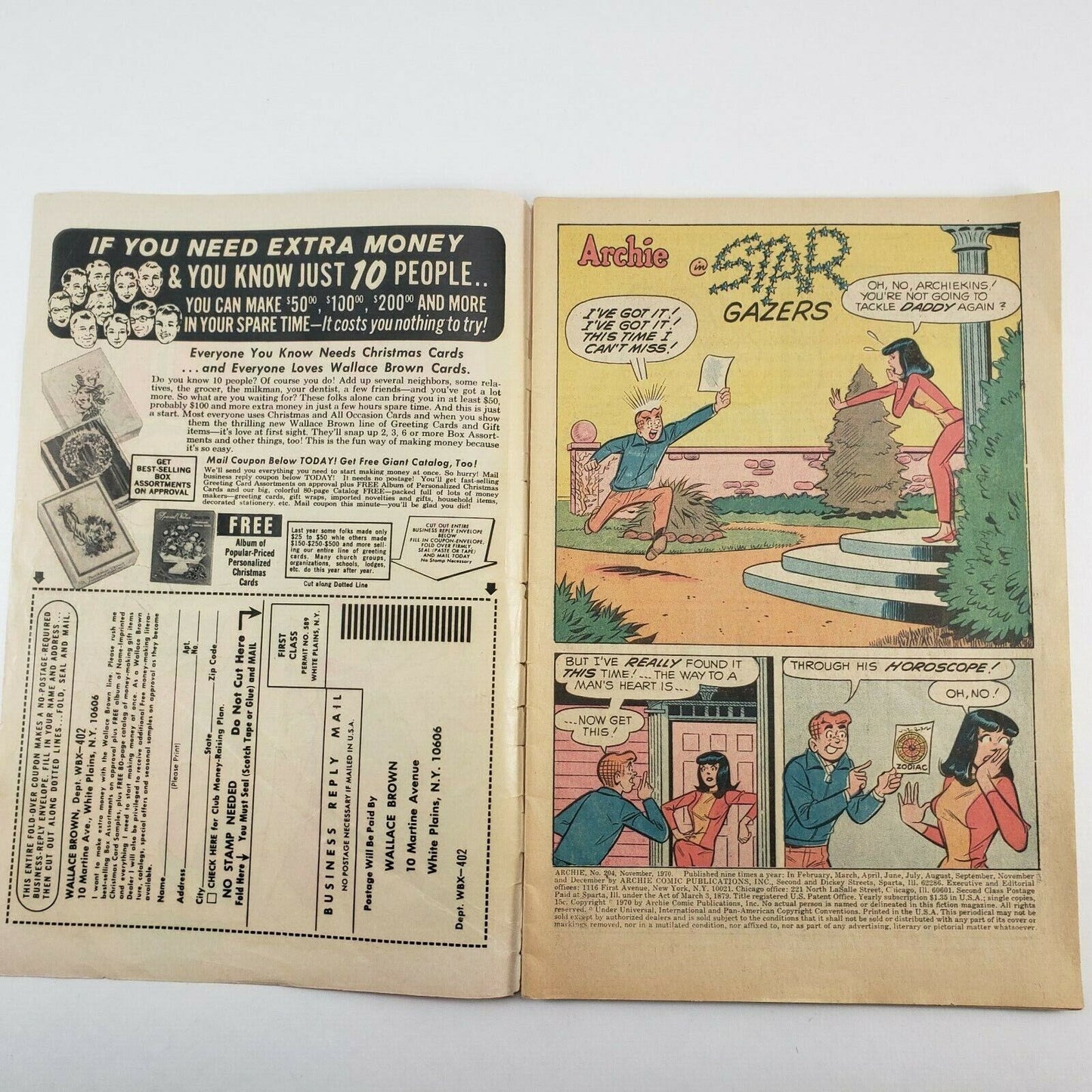 Archie Comic Book No 204 Archie Series Silver Age Comics November 1970 Very Good