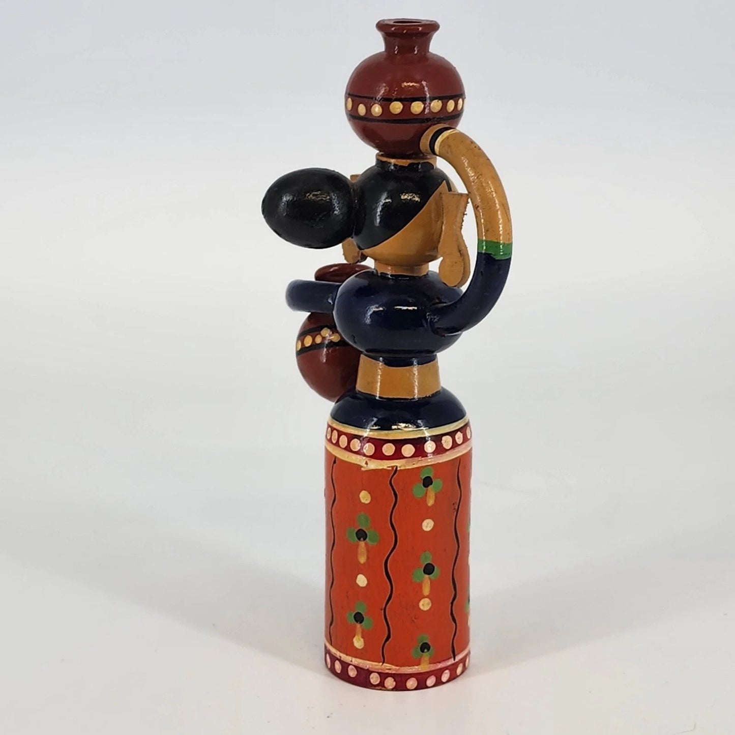 Channapatna Handmade Wooden Doll Karnataka India 7.5 Inch
