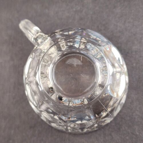 Eight Federal Yorktown Thumbprint Clear Iridescent Glass Vintage Punch Cups 3"