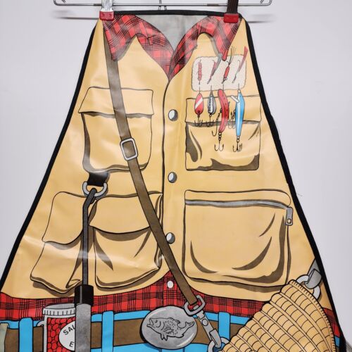 Fisherman Grilling Bib Apron Salamander Brand Plastic Body Vintage 1987 Unused