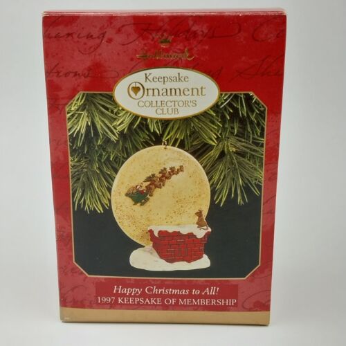 Hallmark Keepsake 1997 Christmas Ornament Happy Christmas to All Handcrafted Vtg