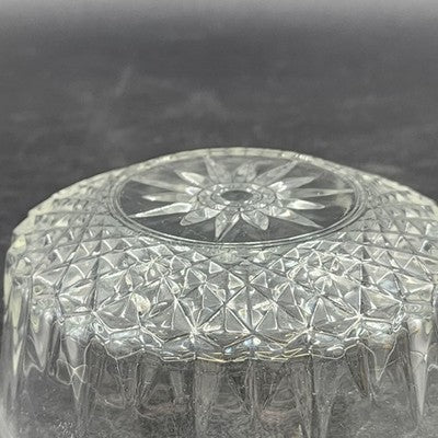 Arcoroc France Salad Serving Bowl Diamond Cut Crystal Clear Glass 5" Vintage