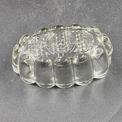 2 Princess House 438 Crystal Utensil Holders Buffet Server Spoon Fork Rests