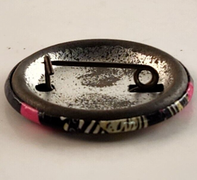 Twisted Sister Concert Pinback Button Black And Pink Vintage Miniature Badge
