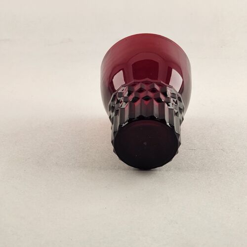 4 Anchor Hocking Ruby Red Glass Glasses Juice Tumbler Windsor Pattern Vintage