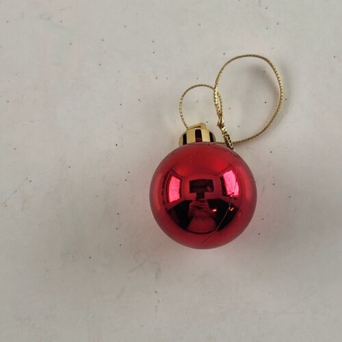 13 Red Christmas Ball Ornaments Mixed Finish Shatterproof 1" Diameter Plastic