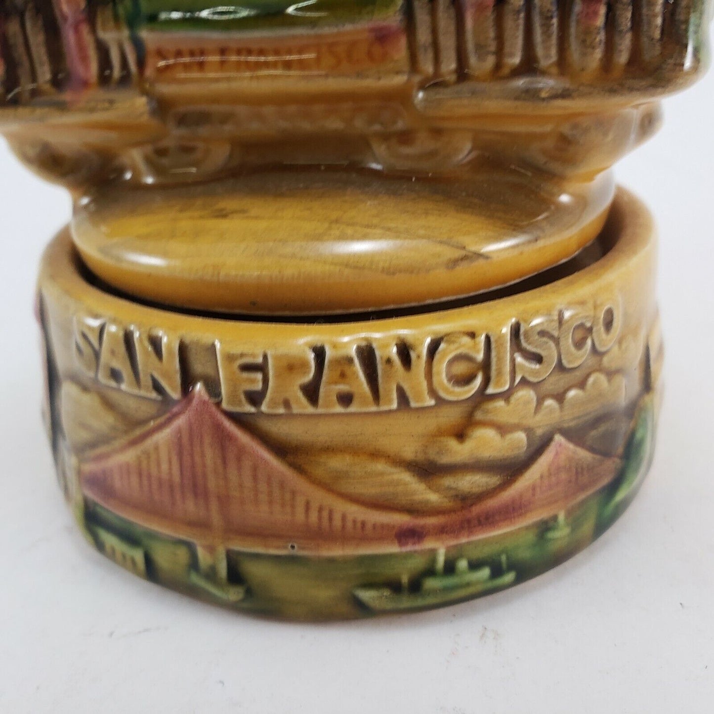 San Francisco Street Car Music Box Pottery Vintage Powell & Hyde & Beach 514