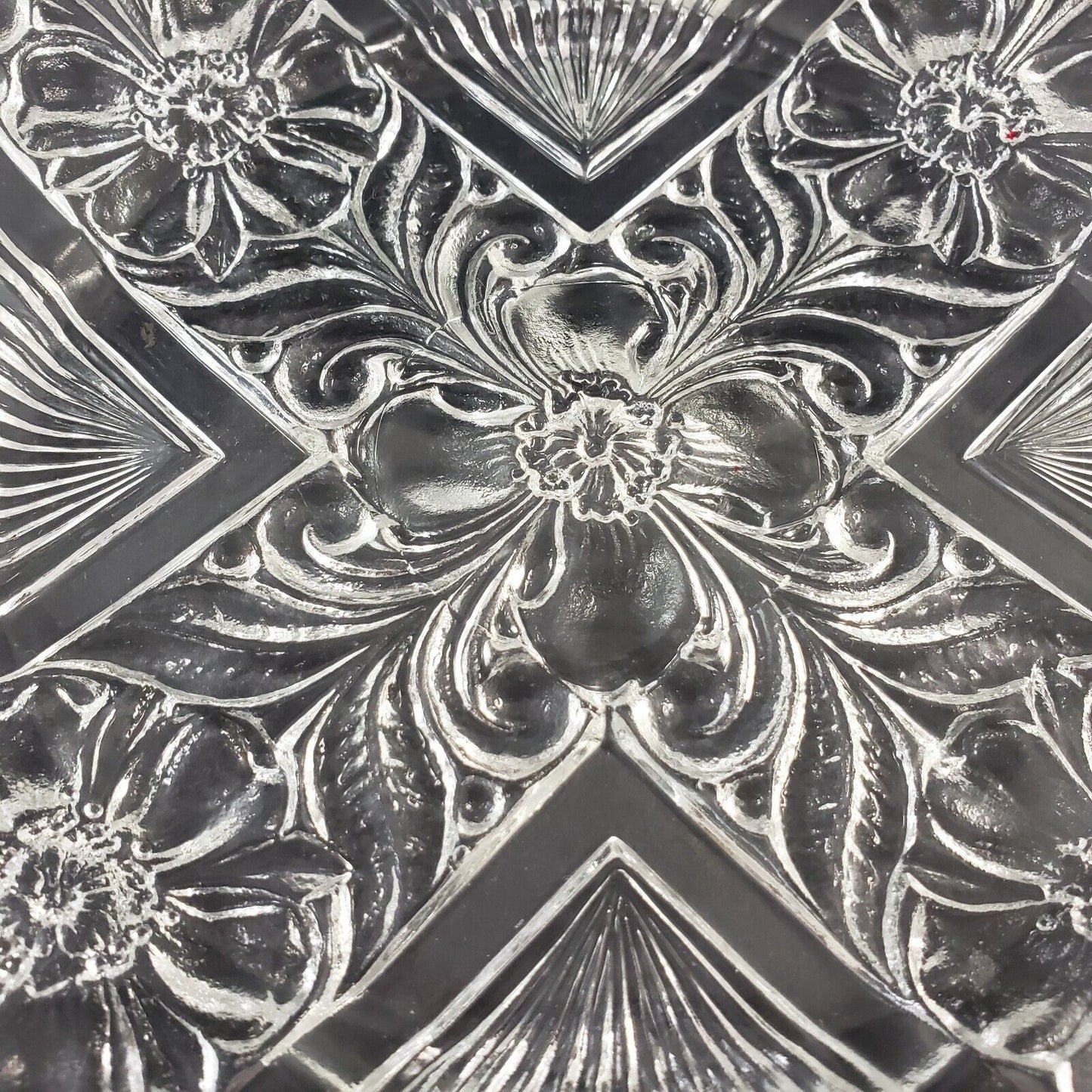 Clear 2 Handled Relish Plate Indiana Glass Killarney Pattern 10½" Across Vintage