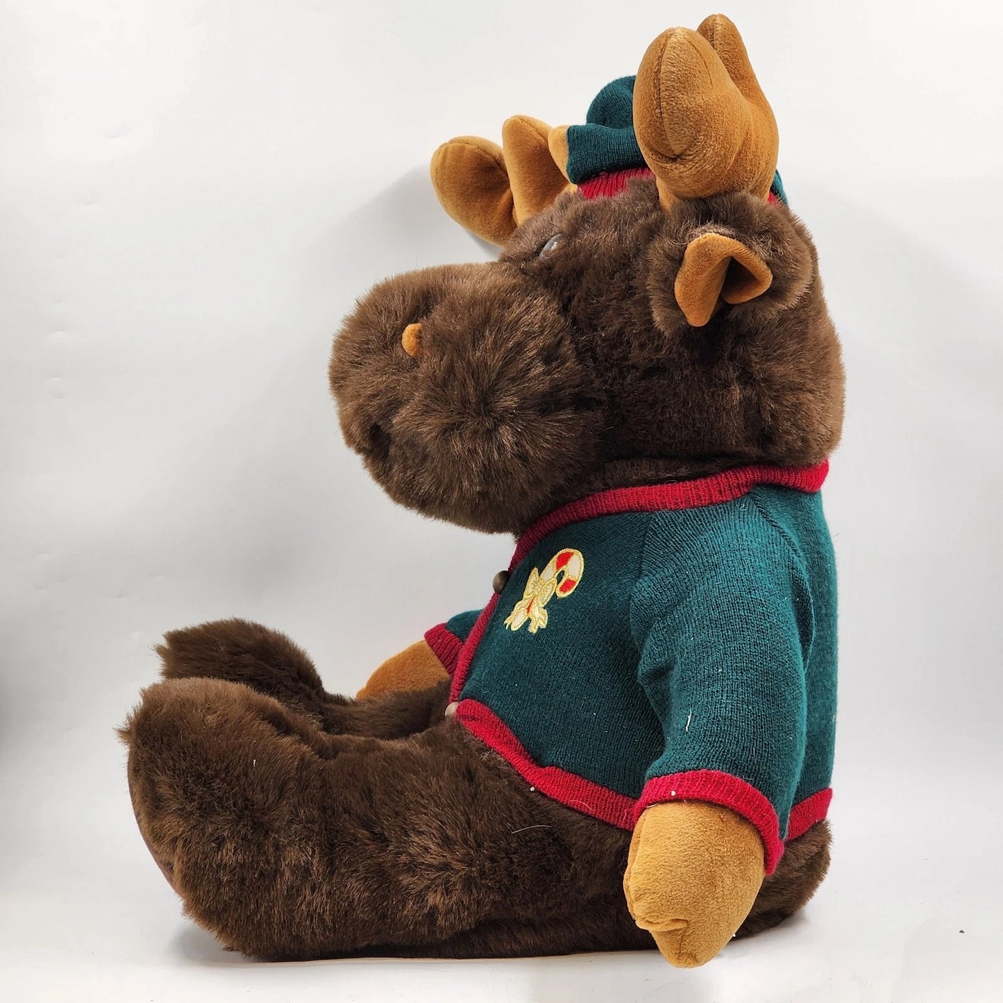 Prima Creations Cuddly Moose Plush 18" Sitting Christmas Sweater Holiday Decor