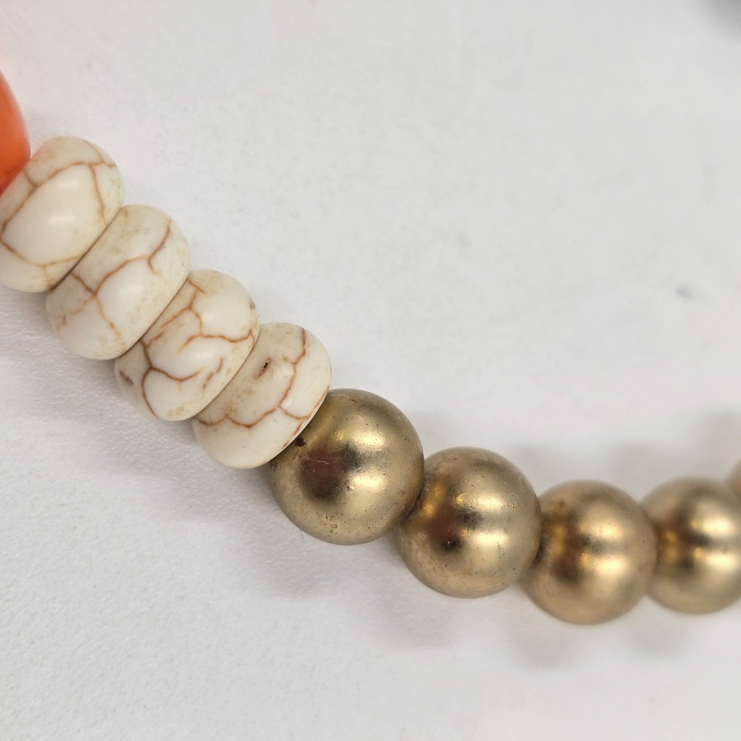 Set of 2 Gold Tone Enamel Multicolor Faux Pearl Elegant Beads Stretch Bracelet