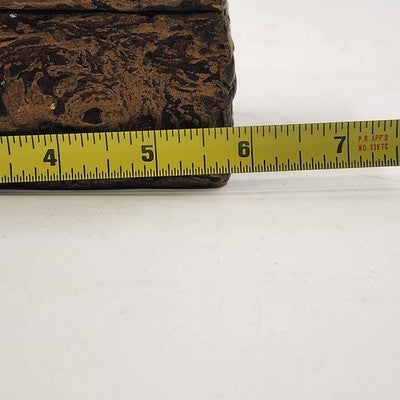 Hand Carved Wooden Jewelry Trinket Box Early American Couple Design 6"x4"