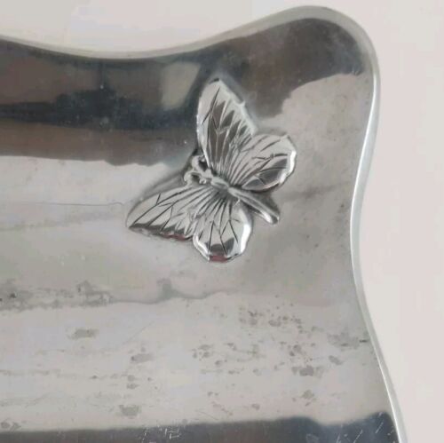 Lenox Butterfly Meadow Hollowware Metal Tray Heavy 13" x 13" Square Scalloped