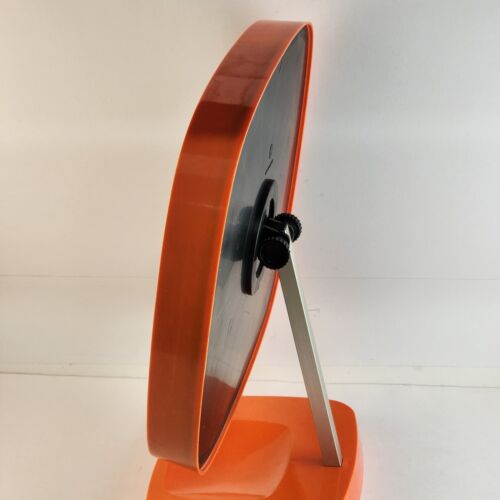 Funky 1960's Plastic Mirror Flower Power Orange Danish Table Top MCM Denmark