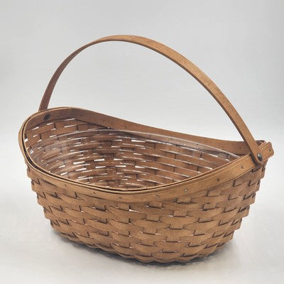 Longaberger Full-Size Maple Brown Crocus Basket w Plastic Protector Liner 2006