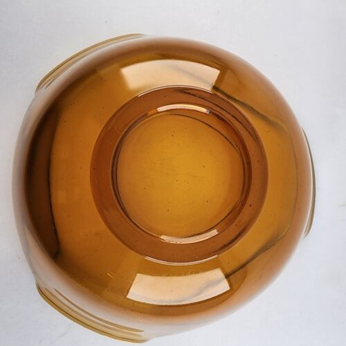 Indiana Glass Amber Salad Chip Bowl Tri Fold Vintage Mid Century Modern 9" x 5"
