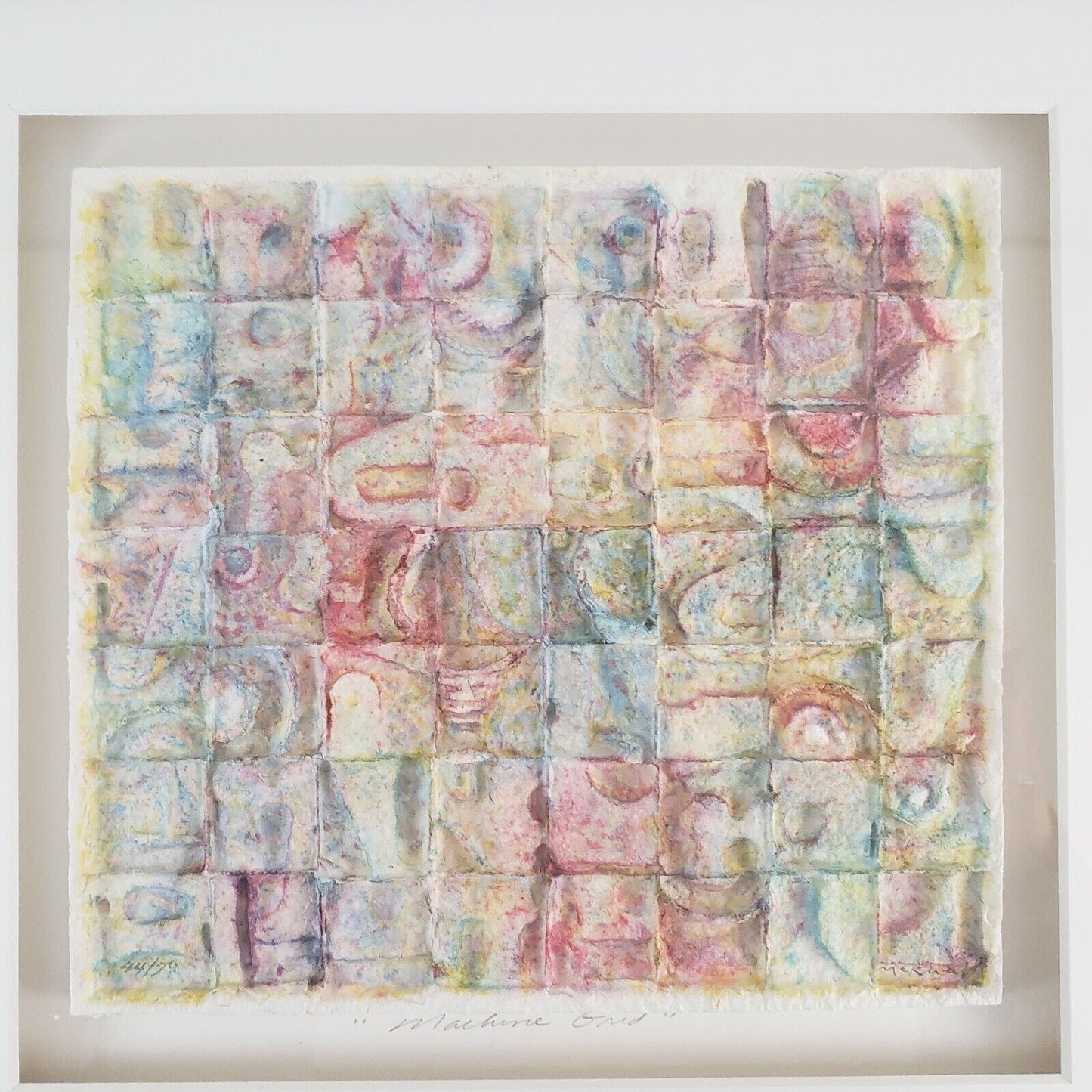 MACHINE GRID Complexity Geometric Patterned Artwork Framed 3D Matting 16" x 16"