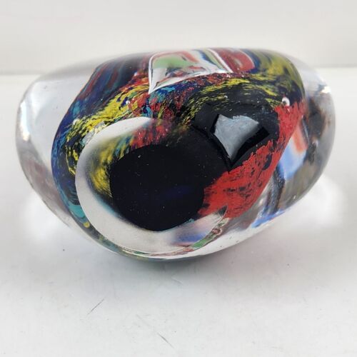 Art Glass Paperweight Fish Under The Sea Colorful Reef Unusual Shape 4" Tall