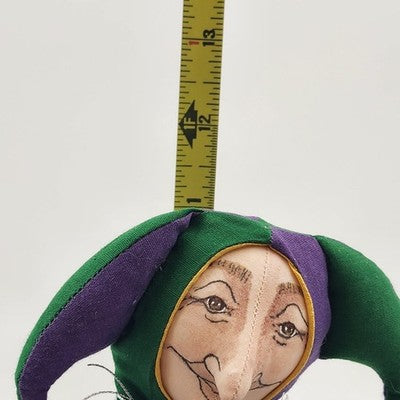 Jax Handmade Jack-in-the-Box Makers JESTER Purple and Green 4.25" Vtg 1985