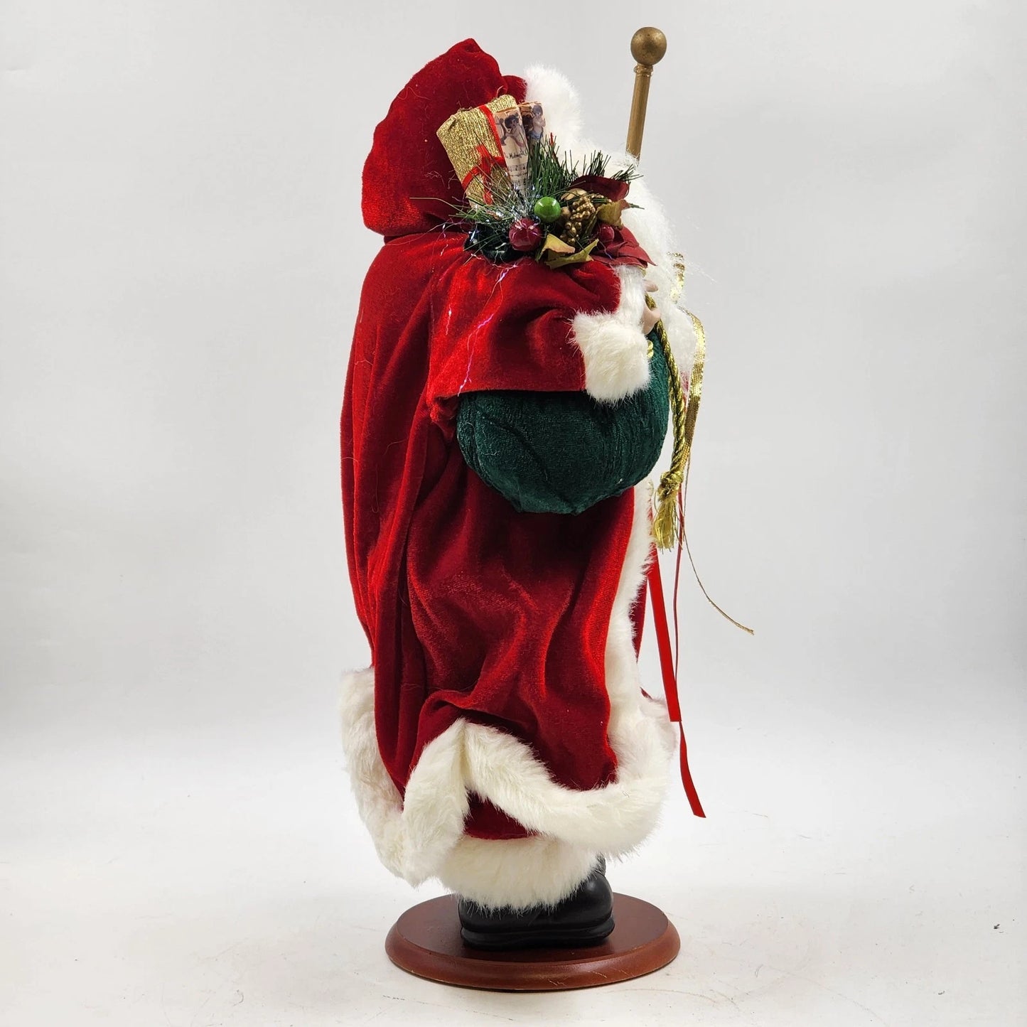 Santa Claus Figure Holiday Home 18" Red Suit Gold Vest Long Beard Vintage 2000