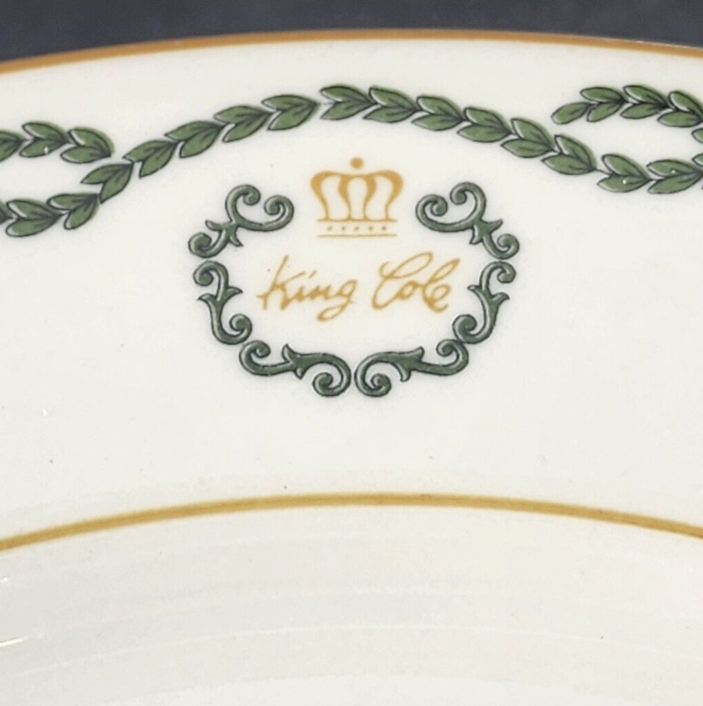 Shenango China King Cole Restaurant Dinner Plates White Green Anchor Hocking 11"