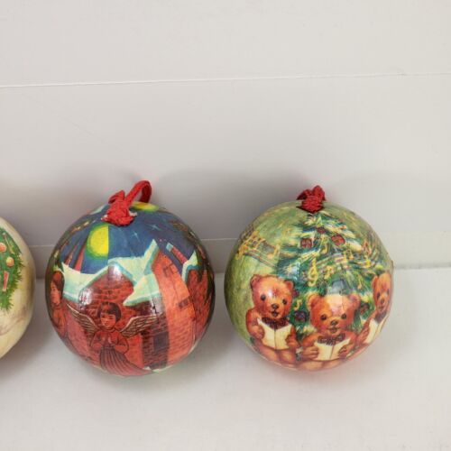 Christmas Ornament Lot Decoupage McDonalds Coal American Greetings Apples 15 pc