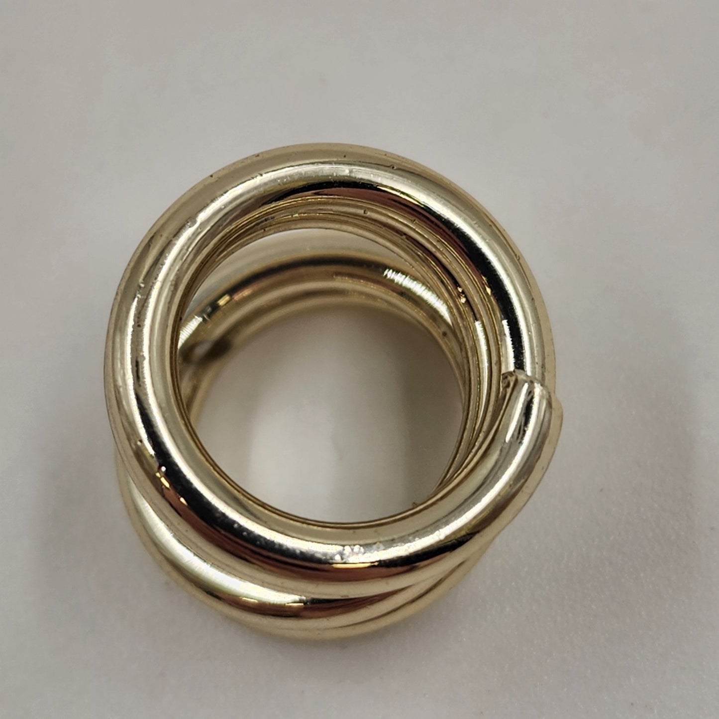 Classic Silver Tone Wrap Ring Round Bar Accent Fashion Jewelry Size 3 Vintage